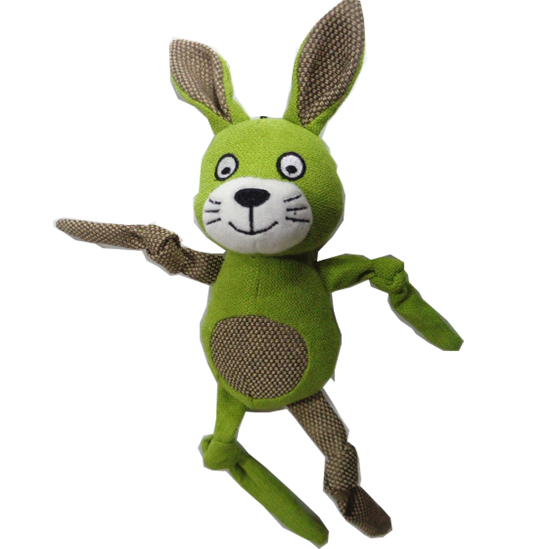 Rabbit animal shape new design plush dog chew toy pet toy with squeaker