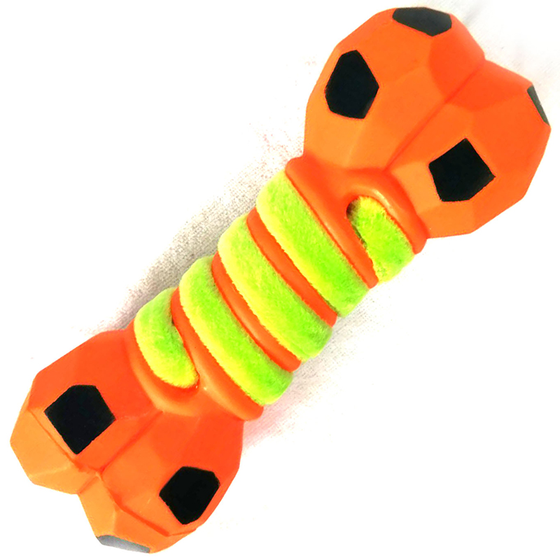 Vinyl bone durable dog chew toy pet toy with squeaker for fun